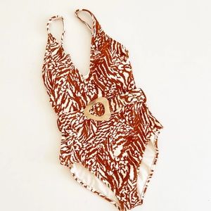 Time and Tru Animal Crinkle One Piece Swimsuit